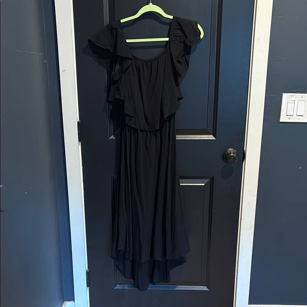 Elegant Black Asymmetrical Dress
